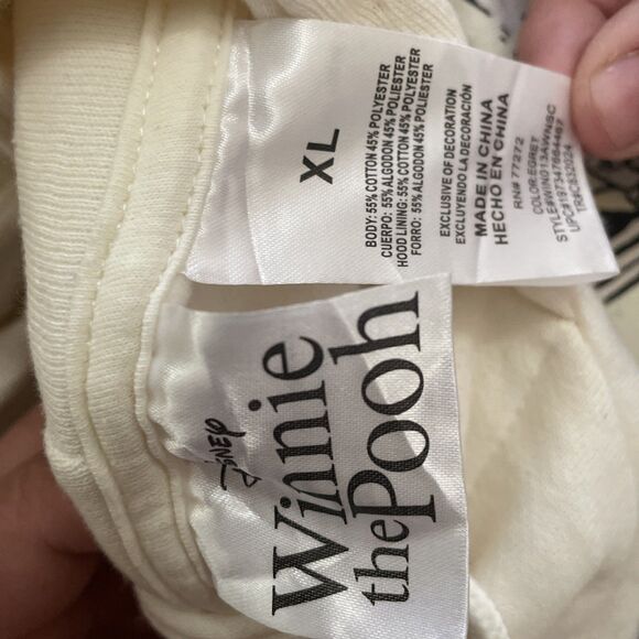 Disney Winnie the Pooh Cream Pullover Hoodie Size XL - Picture 11 of 11